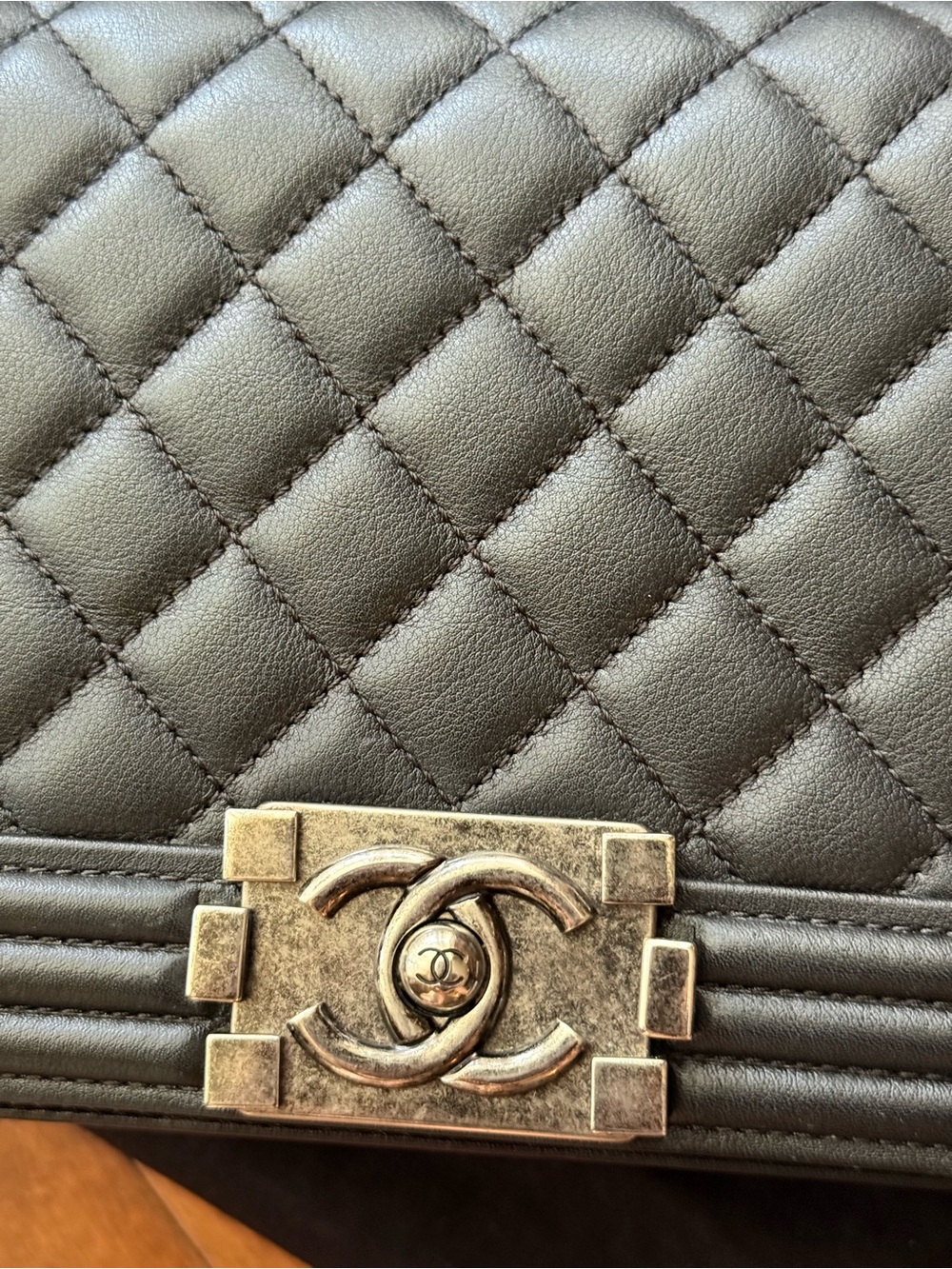 Chanel Black Quilted Boy Bag with Ruthenium Chain Strap - Picture 5 of 16